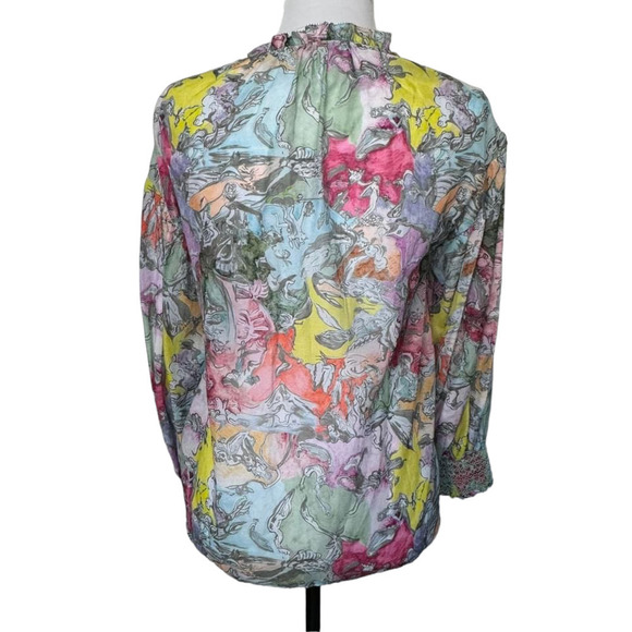 Alice + Olivia Silk Blouse‎ Top Long Sleeve Cotton Size XS - Picture 2 of 10